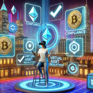 Dall·e 2024 09 27 10.27.50 A Futuristic Cityscape Featuring Digital Screens And Holographic Displays Showcasing Virtual Assets Like Bitcoin, Ethereum, And Other Digital Currenci